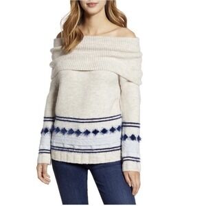NEW Womens CASLON Nordstrom 3-in-1‎ Sweater Cowl Neck Off-the-Shoulder Soft S
